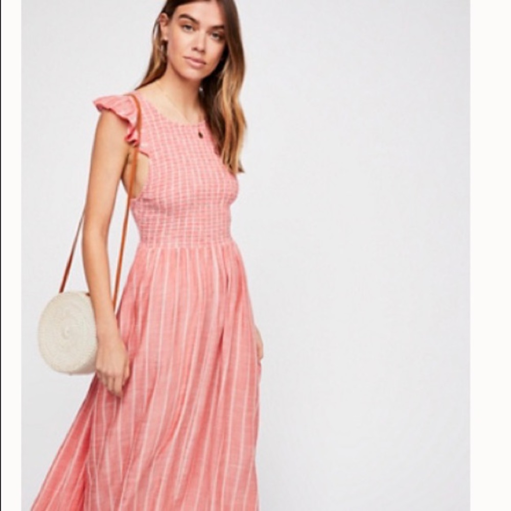 Free People Chambray Butterflies Midi dress